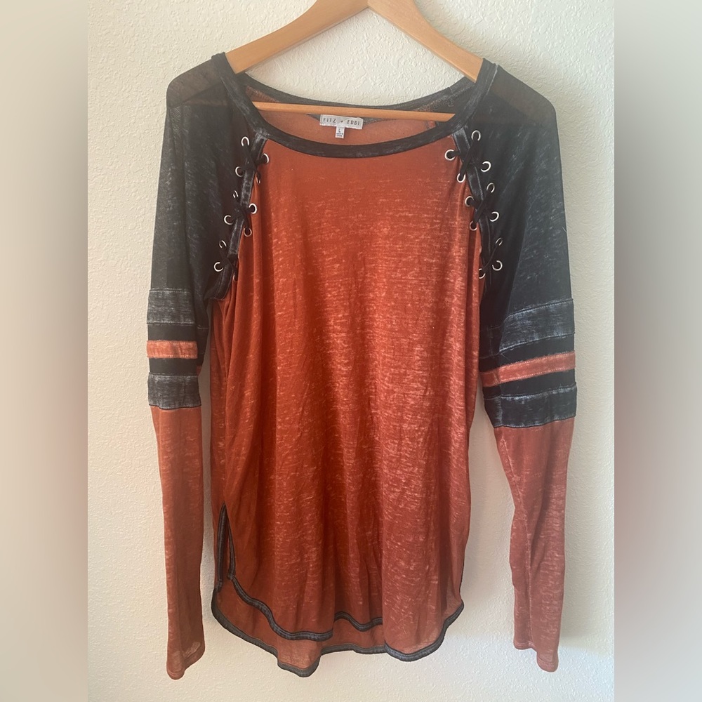 Large FITZ + EDDIE burnout long sleeve tshirt